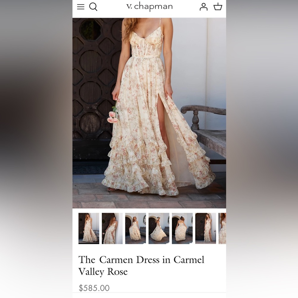 V. Chapman The Carmen Dress in Carmel Valley Rose